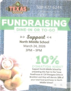 North Middle School fundraiser flier